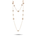Louis Vuitton // Blossom 18K Rose Gold Diamond + Mother of Pearl Sautoir Necklace // 36" // Estate