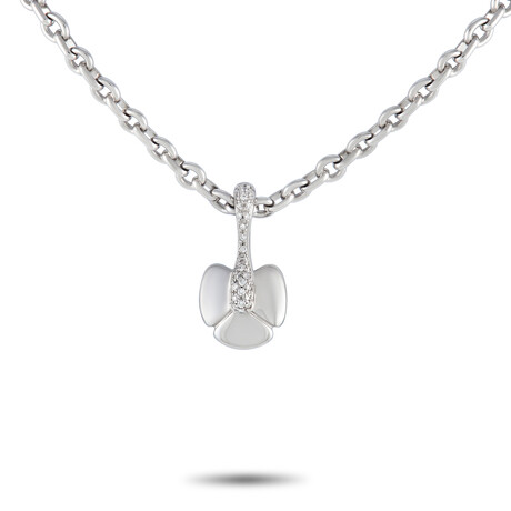 Chaumet // 18K White Gold Diamond Pendant Necklace // 16" // Estate