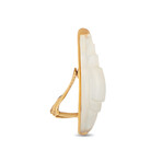 Ilias Lalaounis // 18K Yellow Gold Rock Crystal Clip-On Earrings // Estate