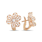 Van Cleef & Arpels // Frivole 18K Rose Gold Diamond Small Model Earrings // Estate