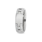 Hermes // 18K White Gold Diamond H Band Ring // Ring Size: 6.5 // Estate