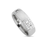 Hermes // 18K White Gold Diamond H Band Ring // Ring Size: 6.5 // Estate