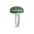 Boucheron // 18K White Gold Tsavorite Macaron Ring // Ring Size: 5.25 // Estate
