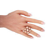 Zydo // 18K Rose Gold Diamond + Coral Ring // Ring Size: 6.75 // Estate