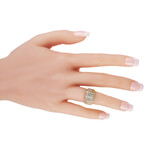 Van Cleef & Arpels // 18K Yellow Gold + 18k White Gold + 18k Rose Gold Diamond Wide Band Ring // Ring Size: 5.5 // Estate