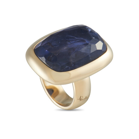 Pomellato // 18K Yellow Gold Iolite Cocktail Ring // Ring Size: 7.25 // Estate