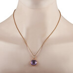 Bulgari // Parentesi 18K Rose Gold Diamond + Amethyst Pendant Necklace // 18" // Estate