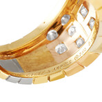 Van Cleef & Arpels // 18K Yellow Gold + 18k White Gold + 18k Rose Gold Diamond Wide Band Ring // Ring Size: 5.5 // Estate