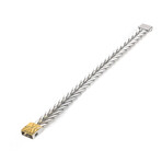 John Hardy Modern Chain Sterling Silver + 18K Yellow Gold Station Bracelet // 7" // Store Display