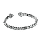 John Hardy Classic Chain Sterling Silver + Blue Sapphire Arrow Cuff Bracelet // 6.25" // Store Display