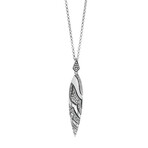 John Hardy Lahar Sterling Silver Gray + White Diamond Pendant Necklace // 30" // Store Display