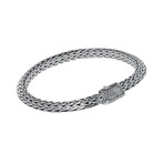 John Hardy Classic Chain Sterling Silver Diamond Station Bracelet // 6.75" // Store Display