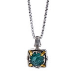 Konstantino Gen K Sterling Silver + 18K Yellow Gold Aventurine Pendant // Store Display
