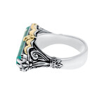 Konstantino Sterling Silver + 18K Yellow Gold Chalcedony Doublet Ring // Ring Size: 7 // Store Display