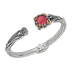 Konstantino Gen K Sterling Silver + 18K Yellow Gold Tulite Doublet Statement Bracelet // 6.5" // Store Display