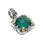 Konstantino Gen K Sterling Silver + 18K Yellow Gold Aventurine Pendant // Store Display