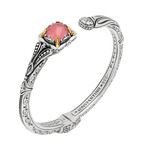 Konstantino Gen K Sterling Silver + 18K Yellow Gold Tulite Doublet Statement Bracelet // 6.5" // Store Display