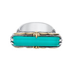 Konstantino Sterling Silver + 18K Yellow Gold Chalcedony Doublet Ring // Ring Size: 7 // Store Display