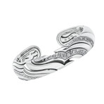 John Hardy Lahar Sterling Silver Gray + White Diamond Bracelet // 6.5" // Store Display