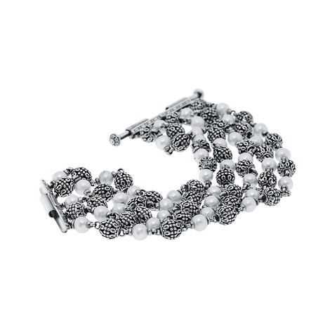 Konstantino Sterling Silver Pearl Chain Bracelet // 7.25" // Store Display