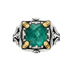 Konstantino Gen K Sterling Silver + 18K Yellow Gold Aventurine Doublet Ring // Ring Size: 6 // Store Display