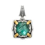 Konstantino Gen K Sterling Silver + 18K Yellow Gold Aventurine Pendant // Store Display