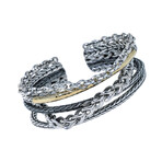John Hardy Asli Sterling Silver + 18K Yellow Gold Cuff Bracelet // 6.25" // Store Display