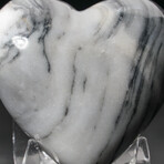 Genuine Polished Imperial Banded Onyx Heart With Acrylic Display Stand // 192 g