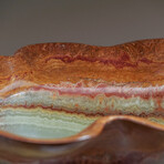 Genuine Green And Brown Onyx Bowl From Mexico (34 Lbs)