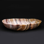 Large Polished Rainbow Onyx Canoe Bowl From Mexico