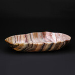 Large Polished Rainbow Onyx Canoe Bowl From Mexico