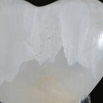 Genuine Polished White Onyx Heart From Mexico With Acrylic Display Stand