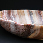 Large Polished Rainbow Onyx Canoe Bowl From Mexico