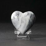 Genuine Polished Imperial Banded Onyx Heart With Acrylic Display Stand // 192 g