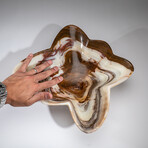 Genuine Polished Brown And White Onyx Bowl From Pakistan