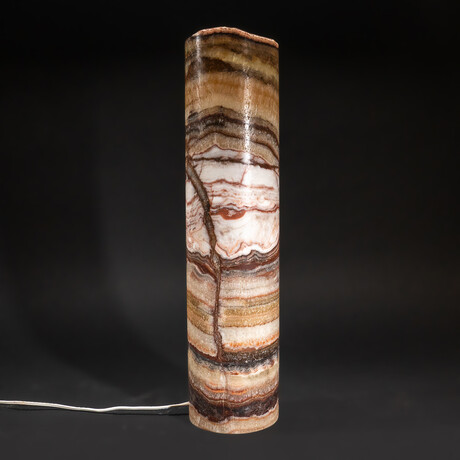 Genuine Round Rainbow Banded Onyx Lamp