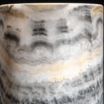 Genuine Round Gray Banded Onyx Lamp