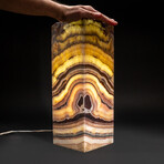 Genuine Square Rainbow Banded Onyx Lamp