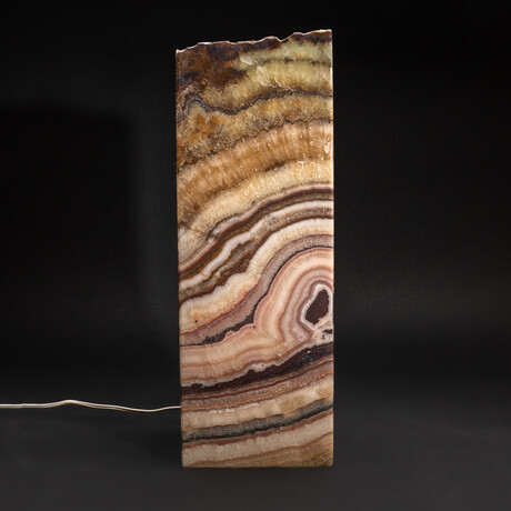 Genuine Square Rainbow Banded Onyx Lamp