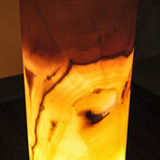 Genuine Round Orange Onyx Floor Lamp From Mexico