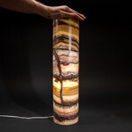 Genuine Round Rainbow Banded Onyx Lamp