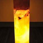 Genuine Round Orange Onyx Floor Lamp From Mexico