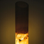 Genuine Round Orange Onyx Floor Lamp From Mexico