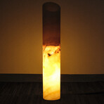 Genuine Round Orange Onyx Floor Lamp From Mexico