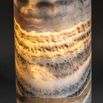 Genuine Round Gray Banded Onyx Lamp