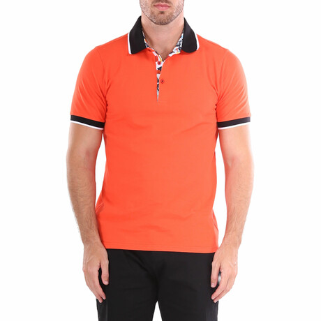 Solid Short Sleeve Polo Shirt // Orange (S)