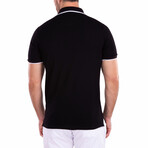 Men's Essentials Short Sleeve Polo Shirt Solid Black // Black (XL)