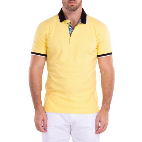 Men's Essentials Short Sleeve Polo Shirt Solid Yellow // Yellow (XS)