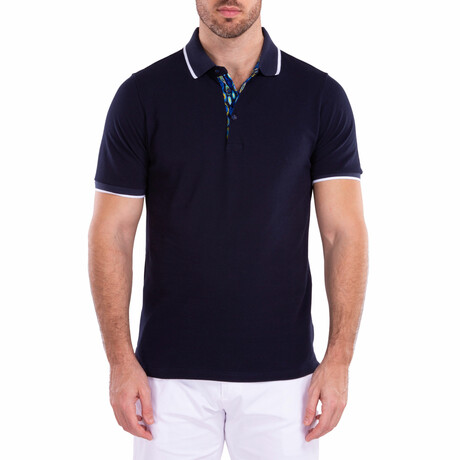 Solid Short Sleeve Polo Shirt // Navy (S)