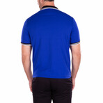 Men's Essentials Solid Royal Zipper Polo Shirt // Royal (L)